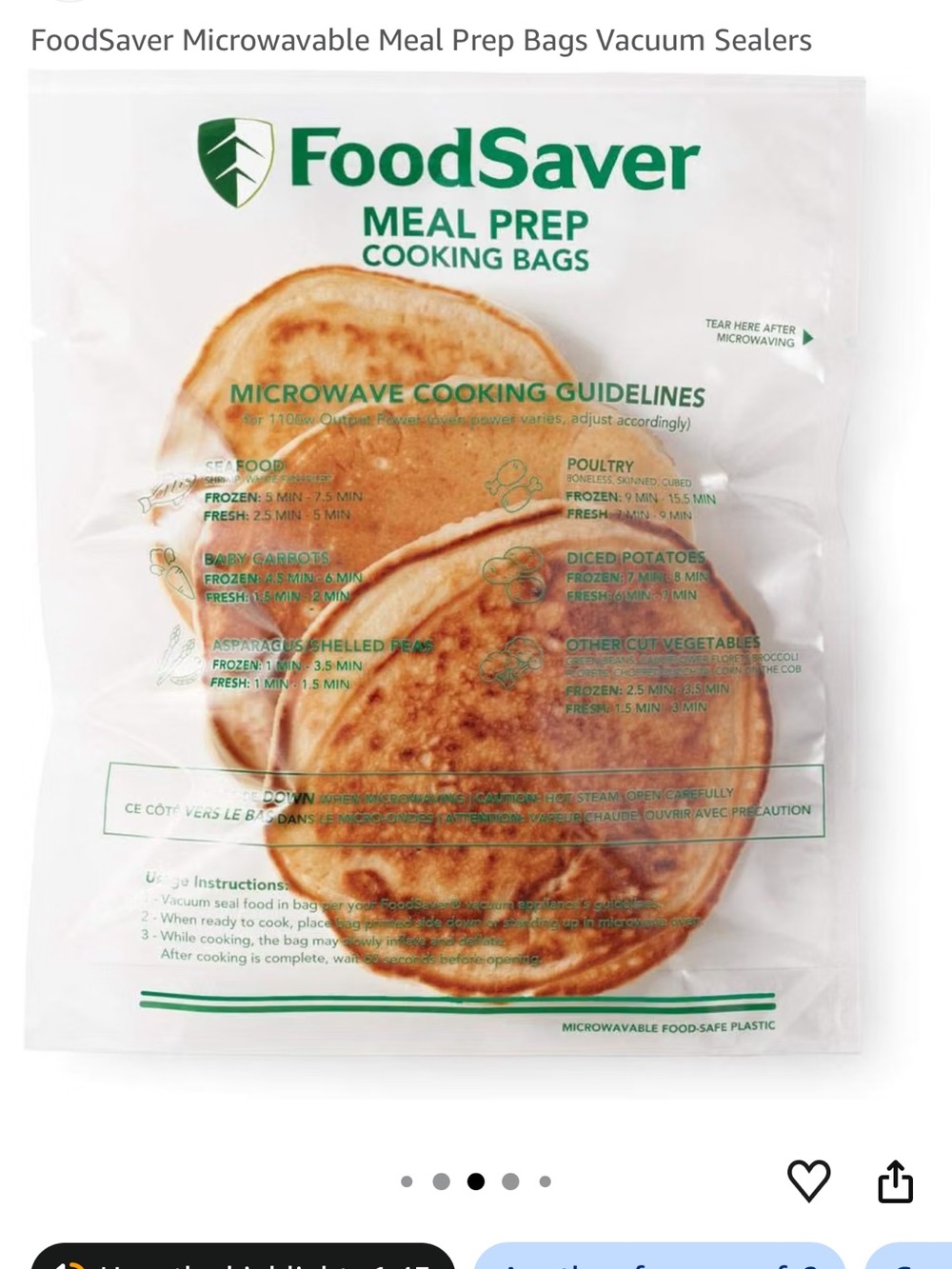 1 roll of Meal Prep Cooking Bags - Clear (White/Transparent)
